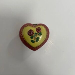 Heart-Shaped Trinket Box with Floral Design